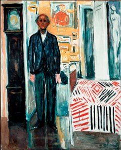 Zwischen dem Bett und der Uhr von Edvard Munch