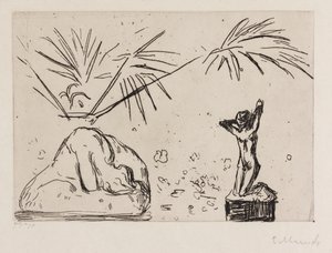 Interieur mit Skulpturen von Edvard Munch
