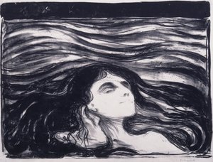 Liebende in den Wellen von Edvard Munch