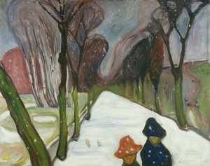 Neuer Schnee in der Allee