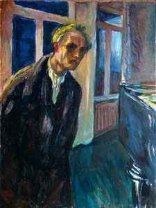 Selbstporträt oder Mann, der nachts geht Gemälde von Edvard Munch (1863-1944) 1923-1924.