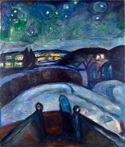 Sternennacht. Nachtlandschaft in Nordeuropa von Edvard Munch