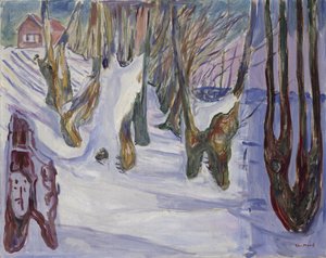 Winterlandschaft mit Haus