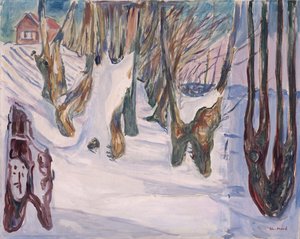 Winterlandschaft mit Haus
