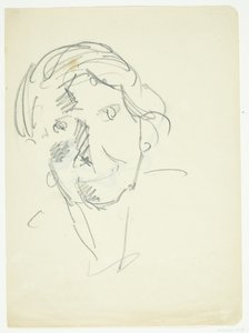 Porträt der Frau des Künstlers, die Malerin Agnes Weie (1878-1964), en face von Edvard Weie