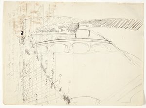 Blick aus einem Fenster bei Lungarno über den Fluss in Richtung Santo Spirito und San Miniato-Höhen, Florenz von Edvard Weie