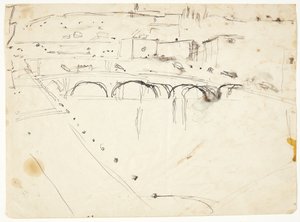 Aussicht von einem Fenster bei Lungarno über den Fluss in Richtung Santo Spirito und San Miniato-Höhen, Florenz von Edvard Weie