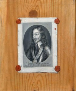 Trompe l’oeil mit Bildnis Karls I. von Großbritannien von Edwaert Collier