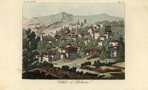 Ansicht des Dorfes Portaria, Thessalien, Griechenland von Edward (after) Dodwell