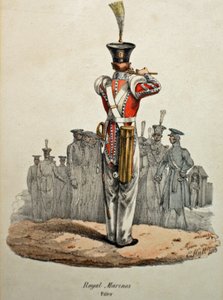Fifer der Royal Marines, ca. 1829 (handkolorierte Lithografie)