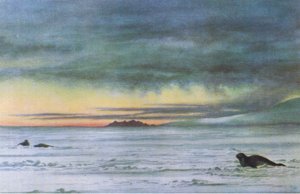 Blick nach Norden im McMurdo-Sund, aus British Adventure, veröffentlicht von Collins, 1947