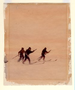 Männer auf Skiern, 1901-04 von Edward Adrian Wilson