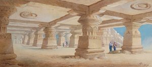 Felsentempel, Ellora, Maharashtra, Indien, 1878 von Edward Arthur Heffer