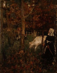 Pastorale Landschaft mit einem Mädchen von Edward Atkinson Hornel
