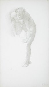 Sich biegender weiblicher Akt
