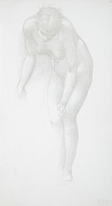 Sich biegender weiblicher Akt von Edward Burne-Jones