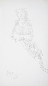 Studie eines weiblichen Torsos und Draperie von Edward Burne-Jones