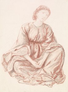 Grüner Sommer - Draperiestudie für die zentrale Figur von Edward Burne Jones