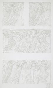 Blattstudien allegorischer Figuren von Edward Burne-Jones
