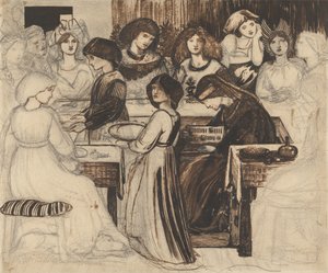 Studie für Das Hochzeitsfest von Sir Degrevaunt von Edward Burne-Jones