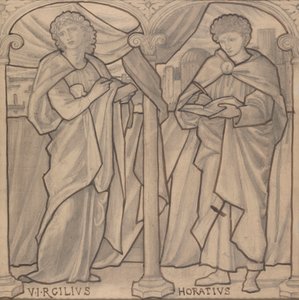 Vorbereitender Entwurf für ein Buntglasfenster, Virgil und Horace