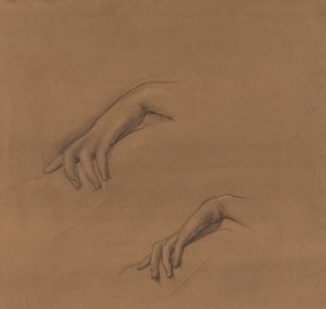 Studien für eine Hand in The Godhead Fires von Edward Burne Jones