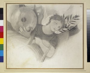 Studie für einen Kopf in Die Tage der Schöpfung, ca. 1871 - 1875 von Edward Burne Jones