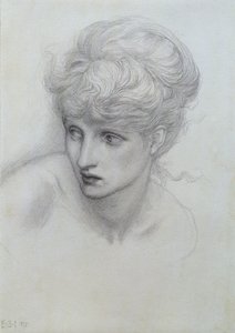 Studie eines Mädchens (Detail) von Edward Burne Jones