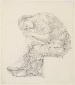 Die Klage - Studie für die Figur rechts von Edward Burne Jones