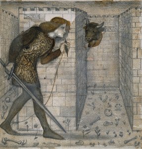 Fliesendesign - Theseus und der Minotaurus im Labyrinth von Edward Burne Jones