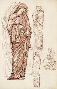 Jungfrau Maria und St. Elisabeth, bekleidete Figuren von Edward Burne Jones