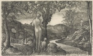 Die Braut, 1828 (Kupferstich) von Edward Calvert