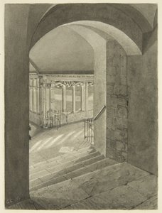 Eingang zu den Kreuzgängen von der Kathedrale von Bristol mit Edward Birds Grab von Edward Cashin