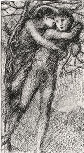Phyllis und Demophoon, ca. 1868 (rosa Kreide) (s/w Foto) von Edward Coley Burne Jones