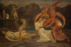 Amor und Psyche - Psyche erhält den Kasten von Proserpina von Edward Burne Jones