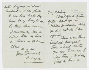 Brief an die Enkelin des Künstlers Angela Thirkell von Edward Burne Jones