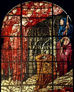 Die Geburt Christi Fenster (Detail), Die Hirten von Edward Burne Jones