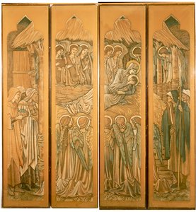 Die Geburt Christi, Entwürfe für das Buntglasfenster in St. Deiniol, Hawarden, 1897