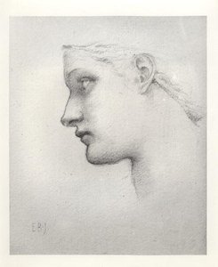 Variantenstudie für den Kopf der Königin in Laus Veneris von Edward Burne Jones