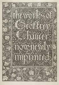 Titelseite, aus Die Werke von Geoffrey Chaucer jetzt neu gedruckt, graviert von William Morris (1834-96) 1896