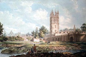 Magdalen College und Brücke, Oxford, vom Fluss von Edward Dayes
