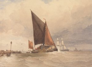 Segelbarke auf See von Edward Duncan