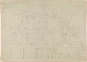 Entwurf für römischen Regierungssaal (?) von Edward Francis Burney