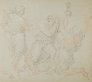 Studie für die Figuren von Demitrius und zwei Arbeitern von Edward Francis Burney
