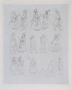 Figuren, die verschiedene Berufe zeigen (Gravur) von Edward Francis Finden