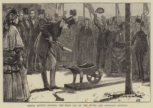 Prinz Arthur legt den ersten Spatenstich der Hythe und Sandgate Railway von Edward Frederick Brewtnall