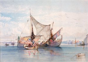 Boote auf einem norditalienischen See von Edward Harper