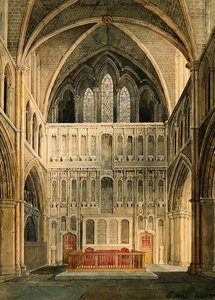 Innenansicht von St. Saviour, Southwark, Blick zum Altar von Edward Hassell