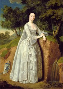 Elizabeth Montague in einer bewaldeten Landschaft, ca. 1750 von Edward Haytley