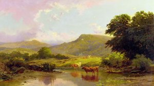 Szene am Fluss Conwy, Betws-y-Coed, Nordwales